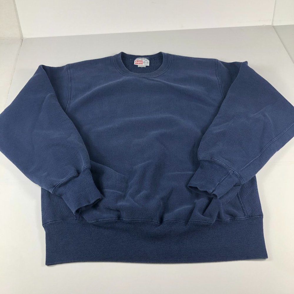 Cross Grain 95 Cotton Reverse Weave Sweatshirt Adult Large Blue Faded Crewneck